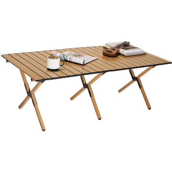 Masa pliabila pentru camping si gradina, PVC, Picioare Aluminiu, Husa Inclusa, 150x60 CM