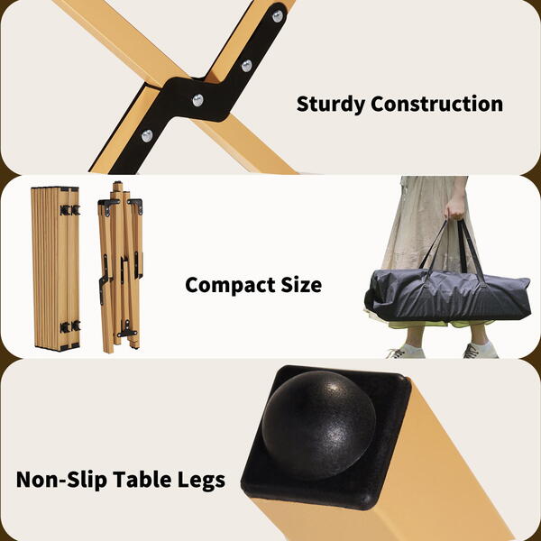 Masa pliabila pentru camping si gradina, PVC, Picioare Aluminiu, Husa Inclusa, 150x60 CM