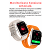 SmartWatch cu Apel Bluetooth, Tensiune arteriala, Ritm cardiac, Nivel Oxigen, Nivel stres, Ciclu menstrual, Afisare vreme, Calendar, Calculator S855