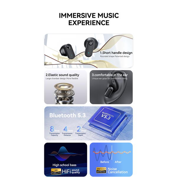 Casti Bluetooth 5.3, Baterie Statie 200mAh, StandBy 180H, Touch pe Casti, Respingere/Raspundere Apel VTS-210, Negru