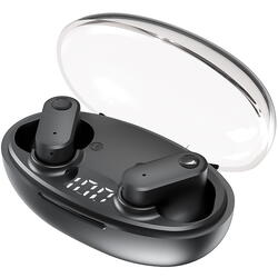 Casti Bluetooth 5.3, Baterie Statie 200mAh, StandBy 180H, Touch pe Casti, Respingere/Raspundere Apel VTS-210, Negru