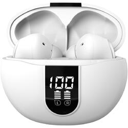 Casti Bluetooth 5.4, Baterie Statie 300mAh, StandBy 180H, Touch pe Casti, Respingere/Raspundere Apel VNC-320, Alb