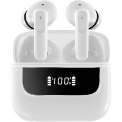 Casti Bluetooth 5.4, Baterie Statie 400mAh, StandBy 150H, Touch pe Casti, Respingere/Raspundere Apel VNC-310, Alb