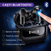 Casti Bluetooth 5.4, Baterie Statie 400mAh, StandBy 150H, Touch pe Casti, Respingere/Raspundere Apel VNC-310, Negru