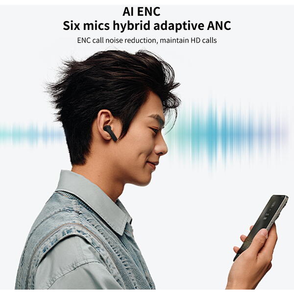 Casti Bluetooth 5.4, Baterie Statie 400mAh, StandBy 150H, Touch pe Casti, Respingere/Raspundere Apel VNC-310, Negru