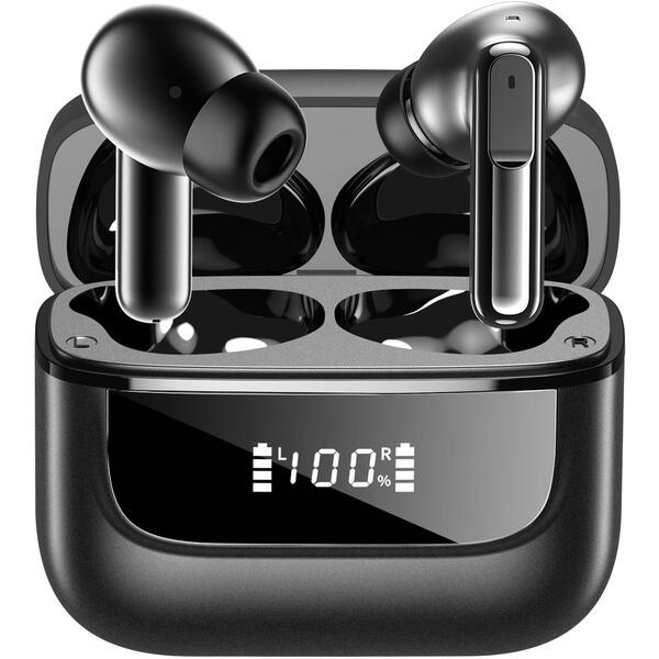 Casti Bluetooth 5.4, Baterie Statie 400mAh, StandBy 150H, Touch pe Casti, Respingere/Raspundere Apel VNC-310, Negru