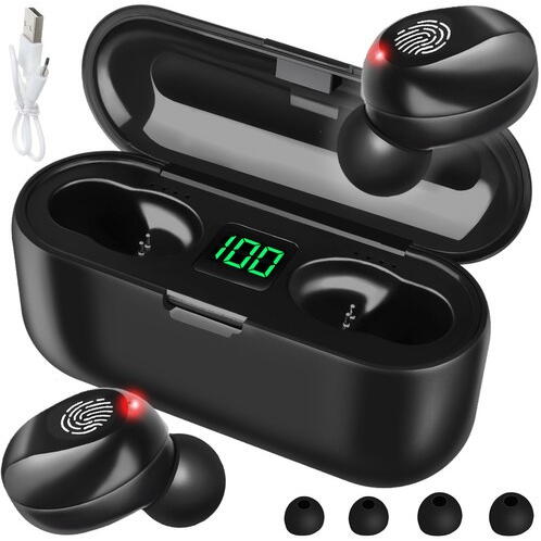 Casti wireless TWS cu powerbank, Bluetooth 5.1, Autonomie 6 ore, Impermeabile