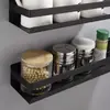 Raft de baie sau Bucatarie, Otel inoxidabil, Capacitate maxima suportata 10 kg, Dimensiuni 6 x 50 x 10.5 cm, Negru