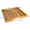 Organizator extensibil tacamuri si ustensile de bucatarie,  Bambus, 6-8 compartimente, Design elegant, 50 x 45.5 x 5 cm