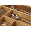 Organizator extensibil tacamuri si ustensile de bucatarie,  Bambus, 6-8 compartimente, Design elegant, 50 x 45.5 x 5 cm