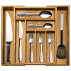 Organizator extensibil tacamuri si ustensile de bucatarie,  Bambus, 6-8 compartimente, Design elegant, 50 x 45.5 x 5 cm