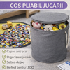 Cos pliabil pentru depozitare jucarii sau haine, Organizare Jucarii, Cu saltea de joc, Capac anti praf, 31 x 27 cm