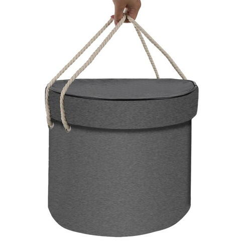 Cos pliabil pentru depozitare jucarii sau haine, Organizare Jucarii, Cu saltea de joc, Capac anti praf, 31 x 27 cm