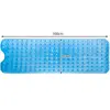 Covoras antiderapant pentru cada si baie, Prindere cu ventuze, Albastru transparent, 100 x 40 cm