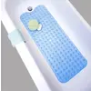 Covoras antiderapant pentru cada si baie, Prindere cu ventuze, Albastru transparent, 100 x 40 cm