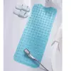 Covoras antiderapant pentru cada si baie, Prindere cu ventuze, Albastru transparent, 100 x 40 cm