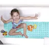 Covoras antiderapant pentru cada si baie, Prindere cu ventuze, Albastru transparent, 100 x 40 cm