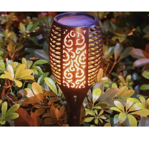 Set 4 Lampa Solara, Autonomie 8 ore, Inaltime 50CM, Rezistenta la intemperii, Design flacara, Clasa de protectie ip65