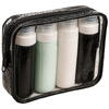 Set 4 recipiente de calatorie, Capacitate 90 ml, Inchidere etansa, Autocolante incluse, Geanta depozitare, PVC/silicon