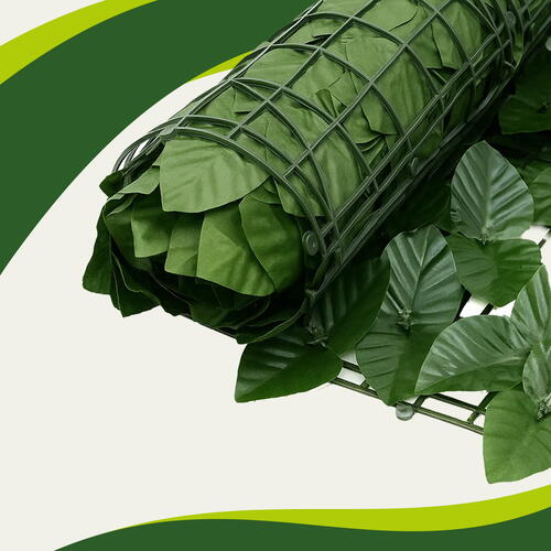 Set 12 buc Panou gard artificial 50cmx50cm , Decor terasa/balcon, Paravan de Balcon, Frunze iedera