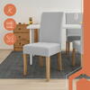 Set 6 Husa Pentru Scaun, 65x40x35 cm, Catifea, Gri , Elastic, Protectie Impotriva Murdariei, Spalare La Masina La 30 De Grade