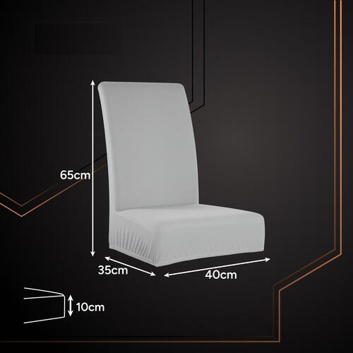 Set 6 Husa Pentru Scaun, 65x40x35 cm, Catifea, Gri , Elastic, Protectie Impotriva Murdariei, Spalare La Masina La 30 De Grade