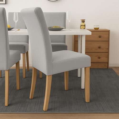 Set 6 Husa Pentru Scaun, 65x40x35 cm, Catifea, Gri , Elastic, Protectie Impotriva Murdariei, Spalare La Masina La 30 De Grade