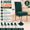 Set 6 Husa Pentru Scaun, 65x40x35 cm, Catifea, Verde , Elastic, Protectie Impotriva Murdariei, Spalare La Masina La 30 De Grade