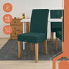 Set 6 Husa Pentru Scaun, 65x40x35 cm, Catifea, Verde , Elastic, Protectie Impotriva Murdariei, Spalare La Masina La 30 De Grade