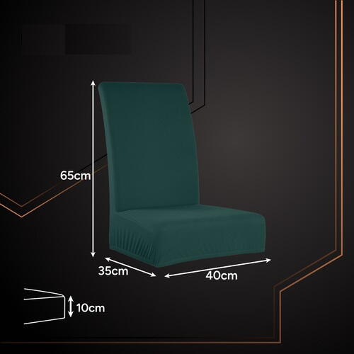 Set 6 Husa Pentru Scaun, 65x40x35 cm, Catifea, Verde , Elastic, Protectie Impotriva Murdariei, Spalare La Masina La 30 De Grade