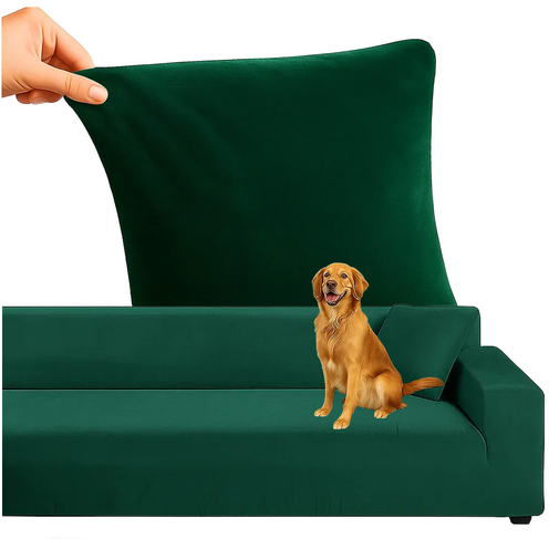 Husă elastică din catifea pentru canapea 145-185 cm, Impermeabila + față de pernă