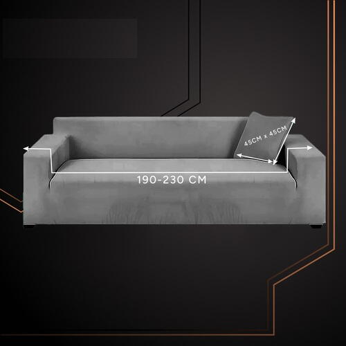 Husă elastică din catifea pentru canapea 190-230 cm, Impermeabila + față de pernă