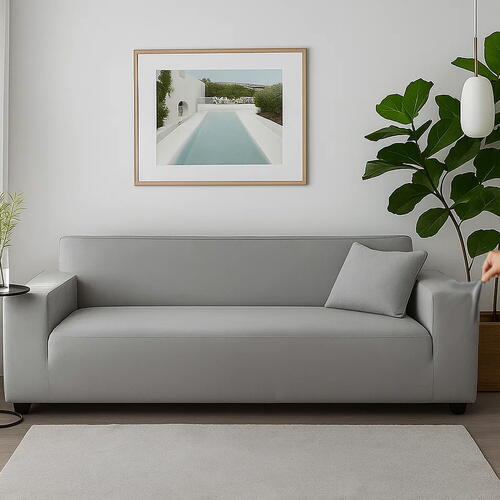 Husă elastică din catifea pentru canapea 190-230 cm, Impermeabila + față de pernă