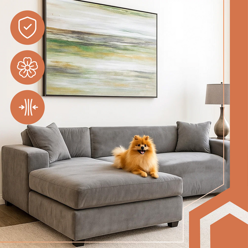 Husă elastică din catifea pentru canapea 190-230 cm, Impermeabila + față de pernă