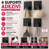 Set 4 Suport cu Adeziv pentru Prosoape, Dimensiuni 4,5 x 4,5 x 2,5 cm, Rezistent la Umiditate, Rugina, Ideal pentru Bucatarie, Baie, Otel Inoxidabil, Sarcina 3 Kg