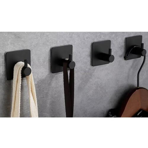 Set 4 Suport cu Adeziv pentru Prosoape, Dimensiuni 4,5 x 4,5 x 2,5 cm, Rezistent la Umiditate, Rugina, Ideal pentru Bucatarie, Baie, Otel Inoxidabil, Sarcina 3 Kg