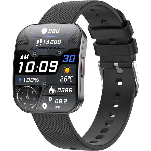 SmartWatch cu Senzor Glucometru, Tensiune Arteriala, Ritm Cardiac, Nivel Oxigen, Apel Bluetooth, HRV, Calendar, Meniu RO S869