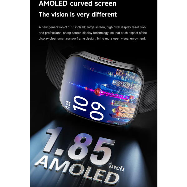 SmartWatch cu Senzor Glucometru, Tensiune Arteriala, Ritm Cardiac, Nivel Oxigen, Apel Bluetooth, HRV, Calendar, Meniu RO S869