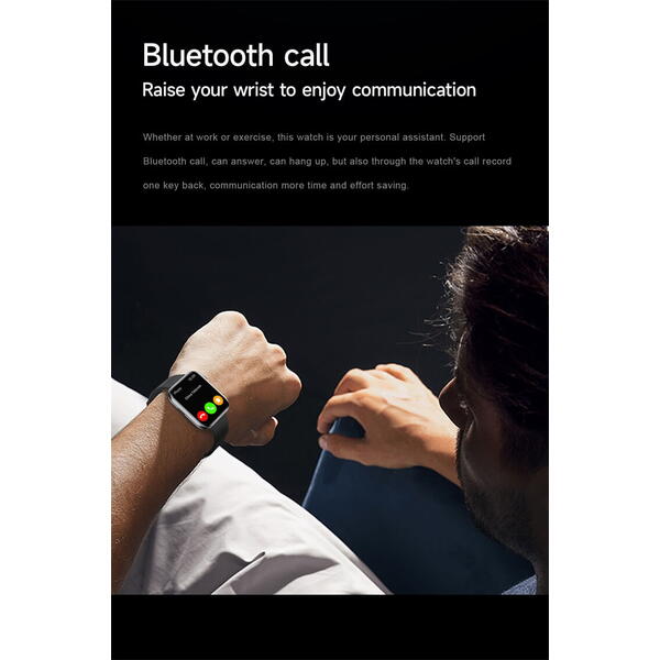 SmartWatch cu Senzor Glucometru, HRV, Ritm Cardiac, Nivel Oxigen, Tensiune Arteriala, Apel Bluetooth, Meniu RO S871