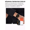 SmartWatch cu Senzor Glucometru, Apel Bluetooth, Ritm Cardiac, Nivel Oxigen, Tensiune Arteriala, Temperatura Corporala, Nivel Stres, Vreme, Calorii, Moduri Sport S864