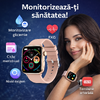 SmartWatch cu Senzor Glucometru, Apel Bluetooth, Ritm Cardiac, Nivel Oxigen, Tensiune Arteriala, Temperatura Corporala, Nivel Stres, Vreme, Calorii, Moduri Sport S864