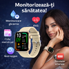 SmartWatch cu Senzor Glucometru, Apel Bluetooth, Ritm Cardiac, Nivel Oxigen, Tensiune Arteriala, Temperatura Corporala, Nivel Stres, Vreme, Calorii, Moduri Sport S867