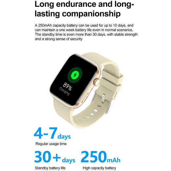 SmartWatch cu Senzor Glucometru, Apel Bluetooth, Ritm Cardiac, Nivel Oxigen, Tensiune Arteriala, Temperatura Corporala, Nivel Stres, Vreme, Calorii, Moduri Sport S867