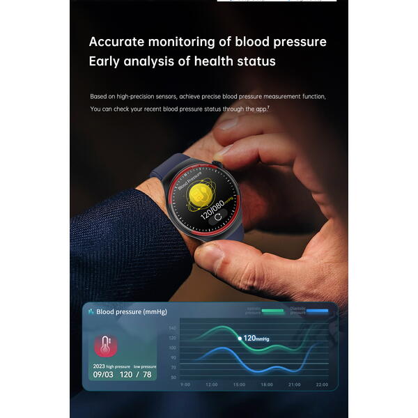 SmartWatch cu Glucometru, Meniu RO, Apel Bluetooth, Ritm Cardiac, Nivel Oxigen, Tensiune Arteriala, Temperatura Corporala, Nivel Stres, Monitorizare Somn S861