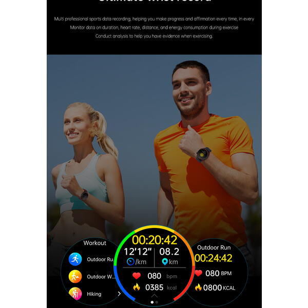 SmartWatch cu Glucometru, Meniu RO, Apel Bluetooth, Ritm Cardiac, Nivel Oxigen, Tensiune Arteriala, Temperatura Corporala, Nivel Stres, Monitorizare Somn S862