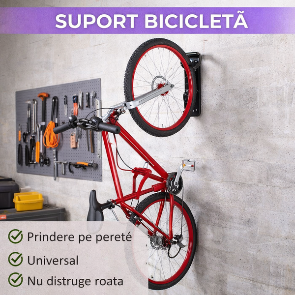 Suport pentru biciclete, Prindere pe perete