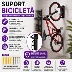 Suport pentru biciclete, Prindere pe perete