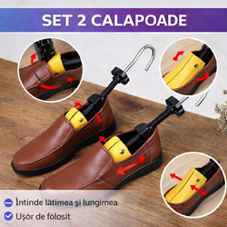 Set 2 Calapoade/Sanuri, Pentru Largit/Alungit Pantofi, Pentru Marimile 39-43, Material ABS, Galben