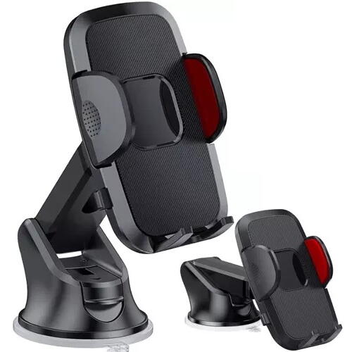 Suport auto pentru telefon, Reglabil, Rotire 360 °, Compatibil cu smartphone-uri de la 4 la 7 inchi, Prindere cu ventuza