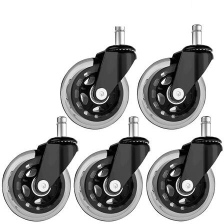 Set 5 roti silicon scaune, Design modern, Tija 11 mm, Cauciuc siliconic calitate superioara, Perfecte pentru orice tip de podea, inclusiv parchet, gresie sau covor